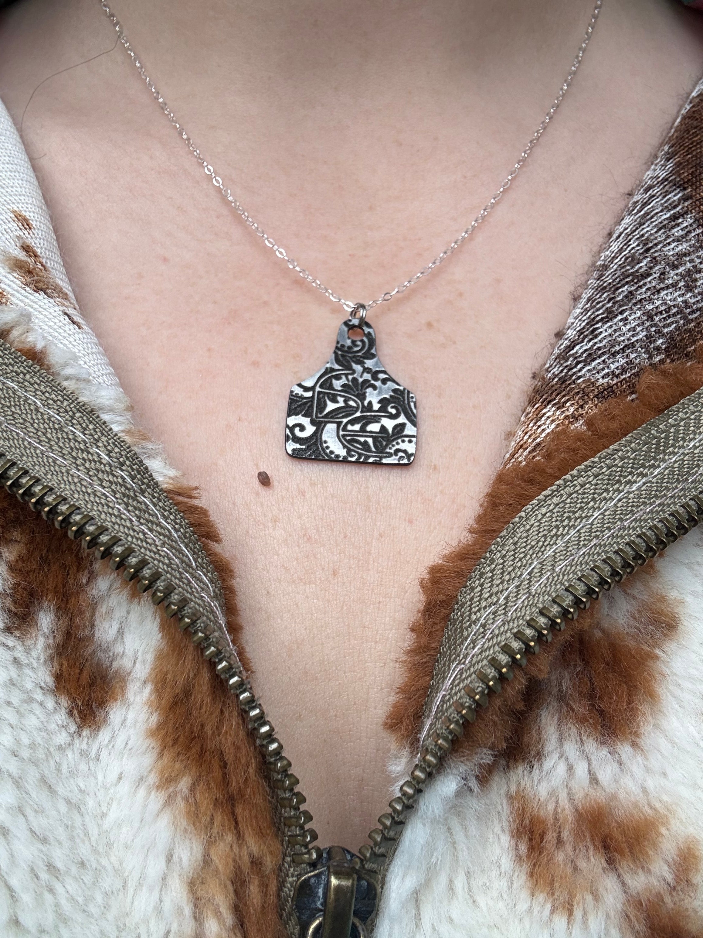 Custom Brand Ear Tag Necklace