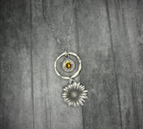 Flower Hoop Bullet Necklace