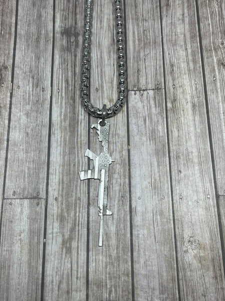 AR Necklace with Stainless Steel Chain