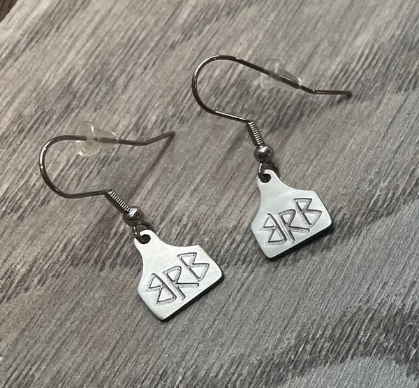 Custom Brand/Initials ear tag Fishhook Earrings – Small Town Gems