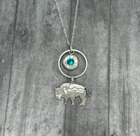 Buffalo Hoop Bullet Necklace